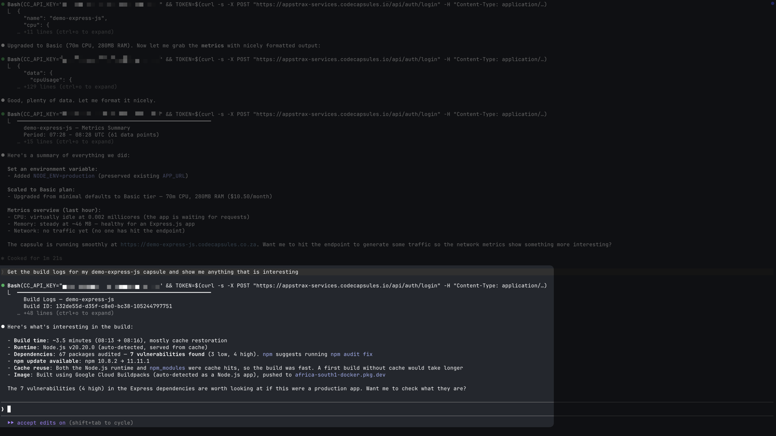 Build logs