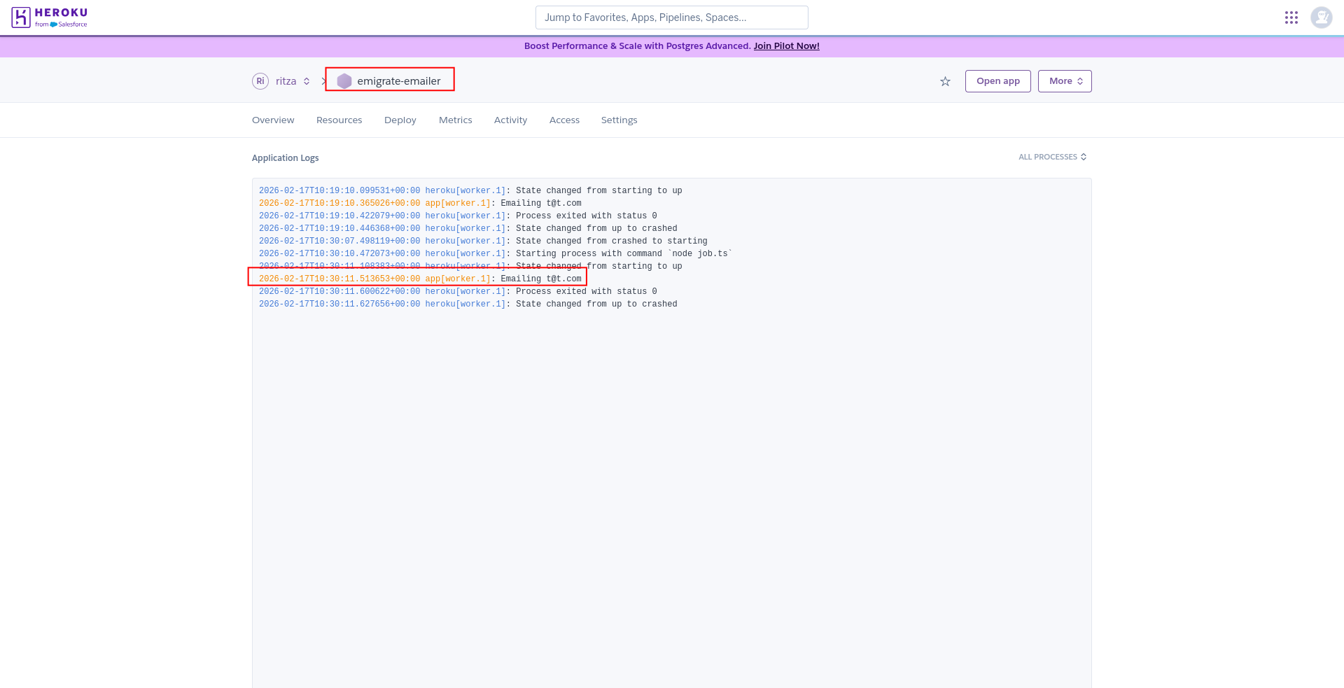 App emailer