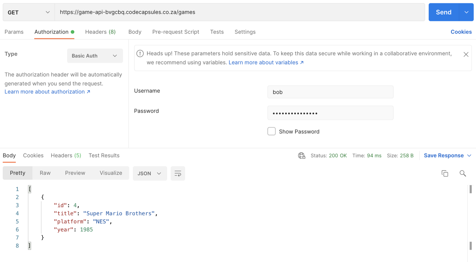 auth success