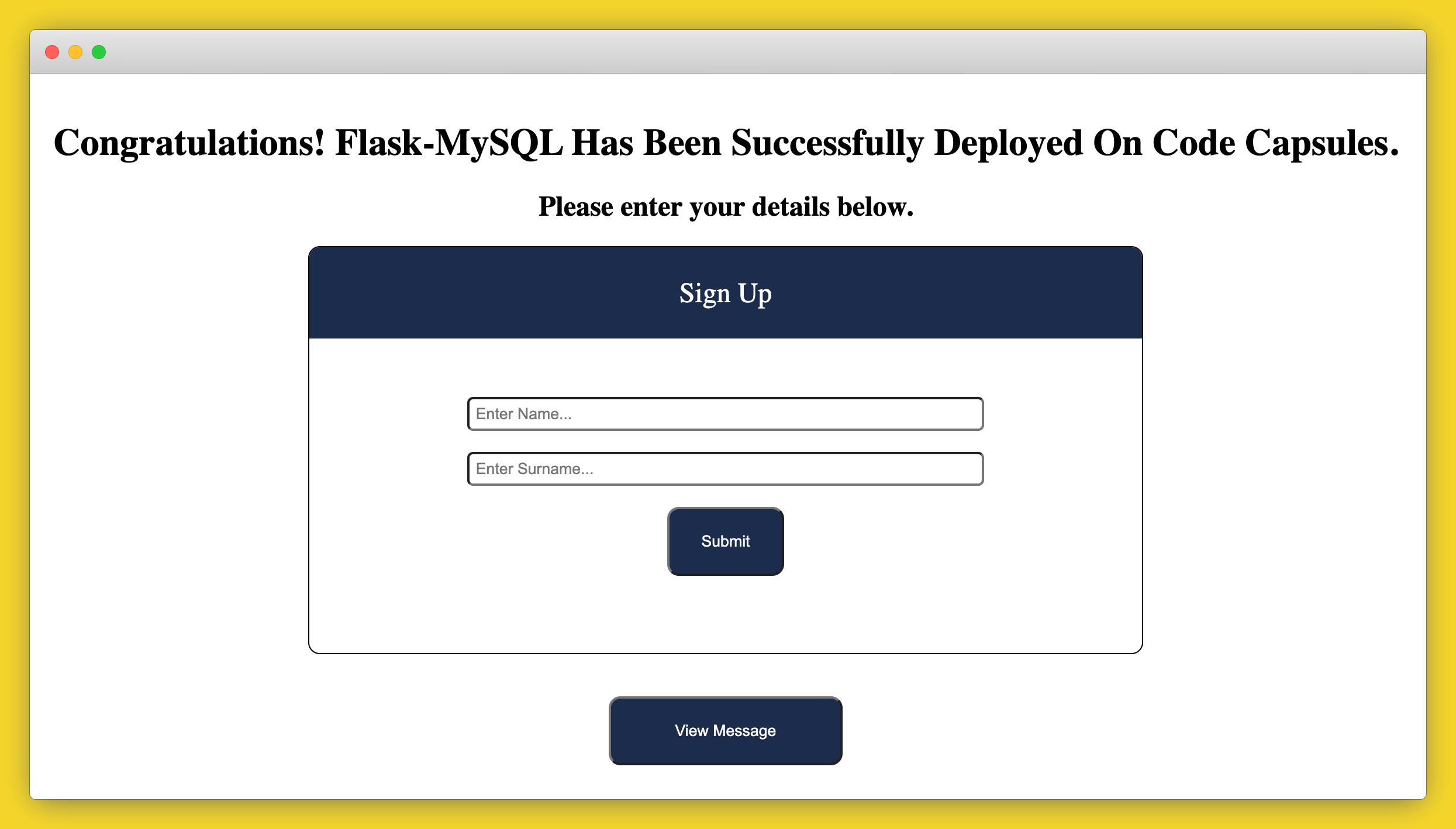 Deployed App