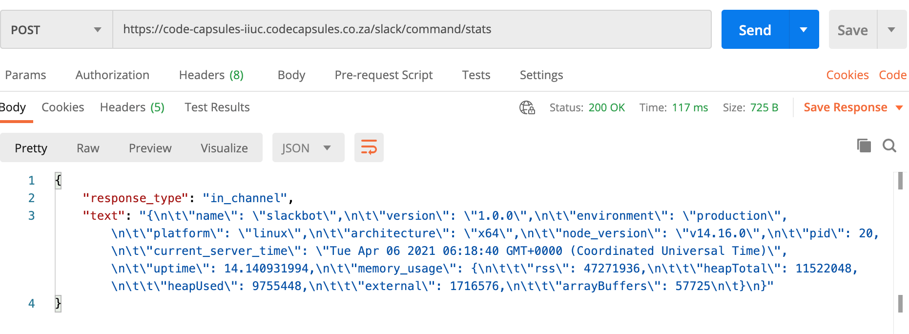 Postman Slash Command