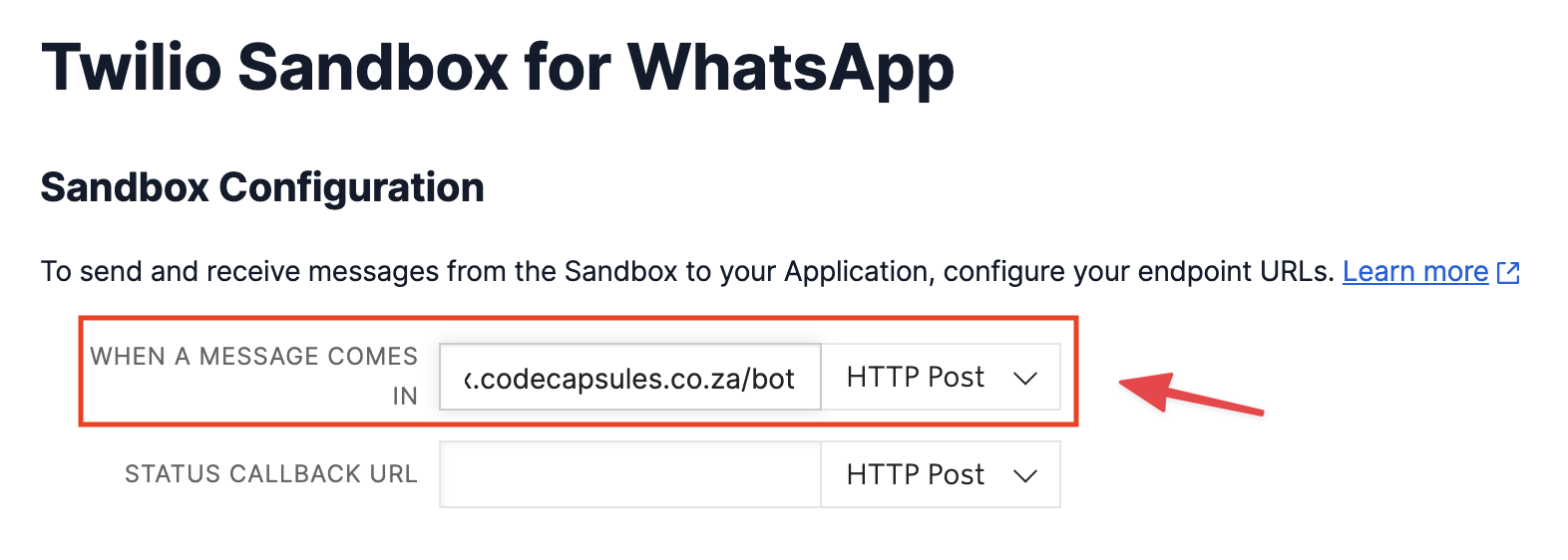 Sandbox Config